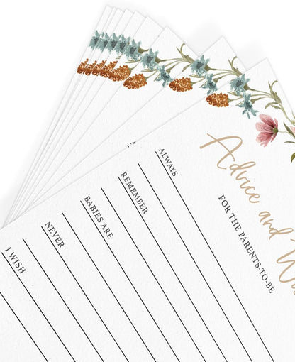 Printed Party Baby Shower Games for Girl – 4 Games and Activities for 30 Guests, Includes Bingo, Price is Right, Mommy or Daddy Trivia, and Storybook Title Guessing, Wildflower Baby in Bloom Design