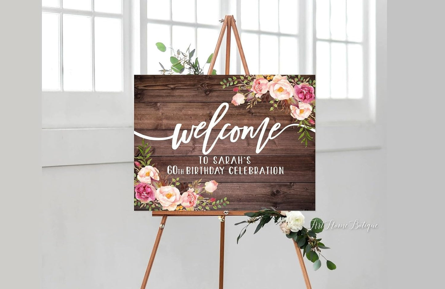 Editable Birthday Welcome Sign, Pink Bow Birthday Party Sign, Custom Birthday Signs, Welcome To Birthday Party, Birthday Party Decor, Welcome To Birthday Celebration Party Sign #12