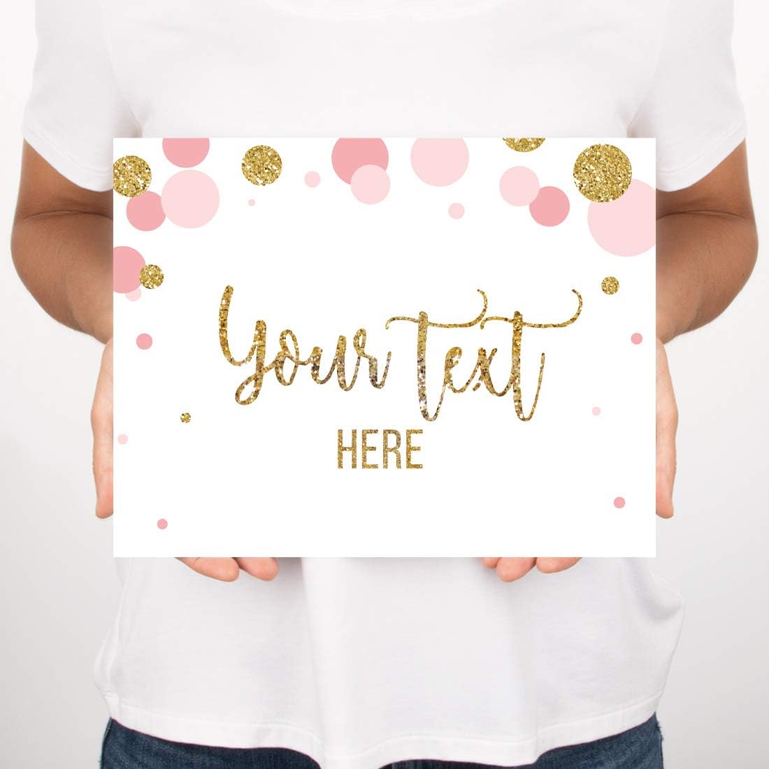 Andaz Press Blush Pink Gold Glitter Girl Baby Shower, Printable Table Tent Place Cards, 20-Pack, Seat Placement Cards Blank Place Cards For Table Settings Name Cards for Wedding, Graduation Food Cards - Colors A