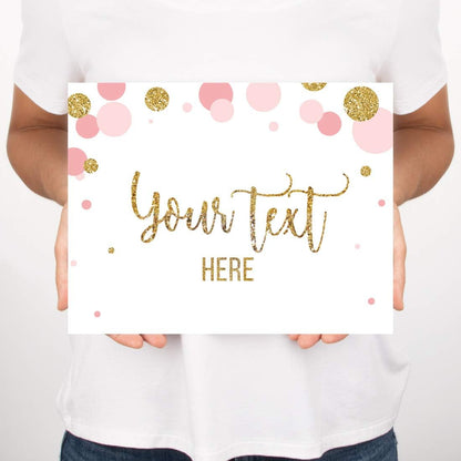 Andaz Press Blush Pink Gold Glitter Girl Baby Shower, Printable Table Tent Place Cards, 20-Pack, Seat Placement Cards Blank Place Cards For Table Settings Name Cards for Wedding, Graduation Food Cards - Colors A