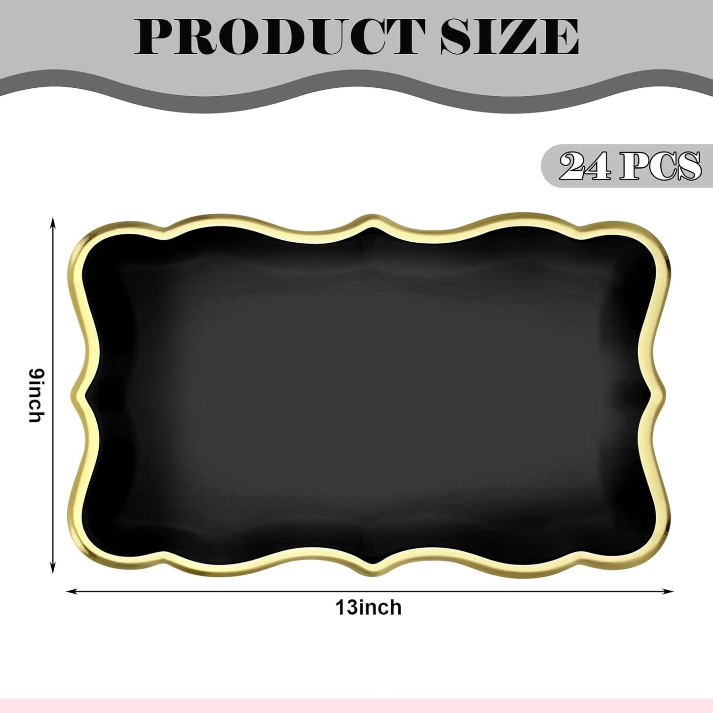 Havawish 24 Pcs 9" x 13" Pink Disposable Paper Serving Trays and Platters Food Platters for Parties White Trays Cupcake Platter Bandejas Decorativas para Fiestas for Birthday Party Weddings
