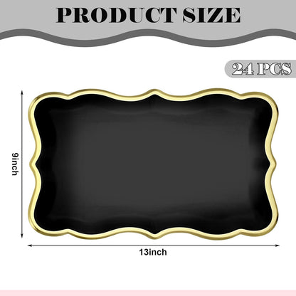 Havawish 24 Pcs 9" x 13" Pink Disposable Paper Serving Trays and Platters Food Platters for Parties White Trays Cupcake Platter Bandejas Decorativas para Fiestas for Birthday Party Weddings