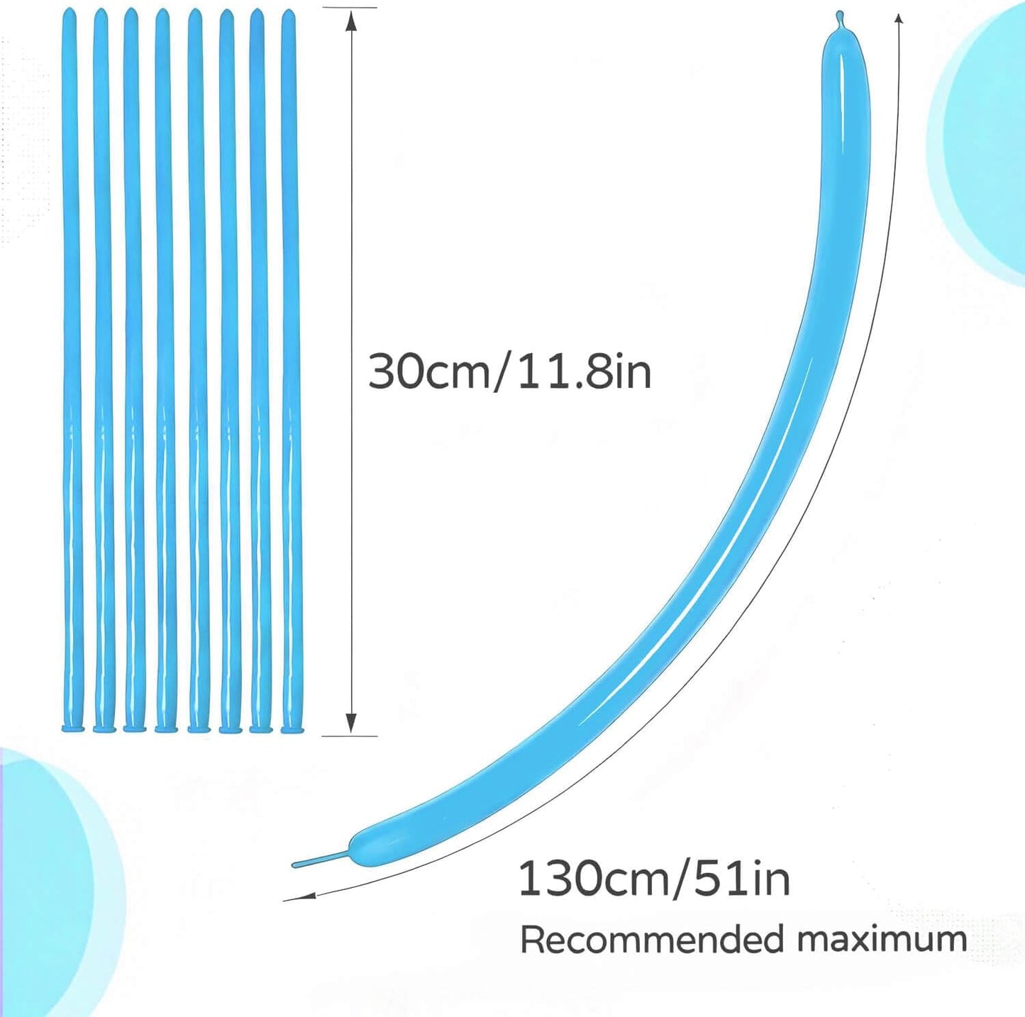 260 Clear Long Balloons for Animals, Thickening Skinny Latex Twisting for Arch Modeling Magic Clown Birthday Wedding Party Decorations 100pcs