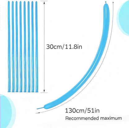 260 Clear Long Balloons for Animals, Thickening Skinny Latex Twisting for Arch Modeling Magic Clown Birthday Wedding Party Decorations 100pcs