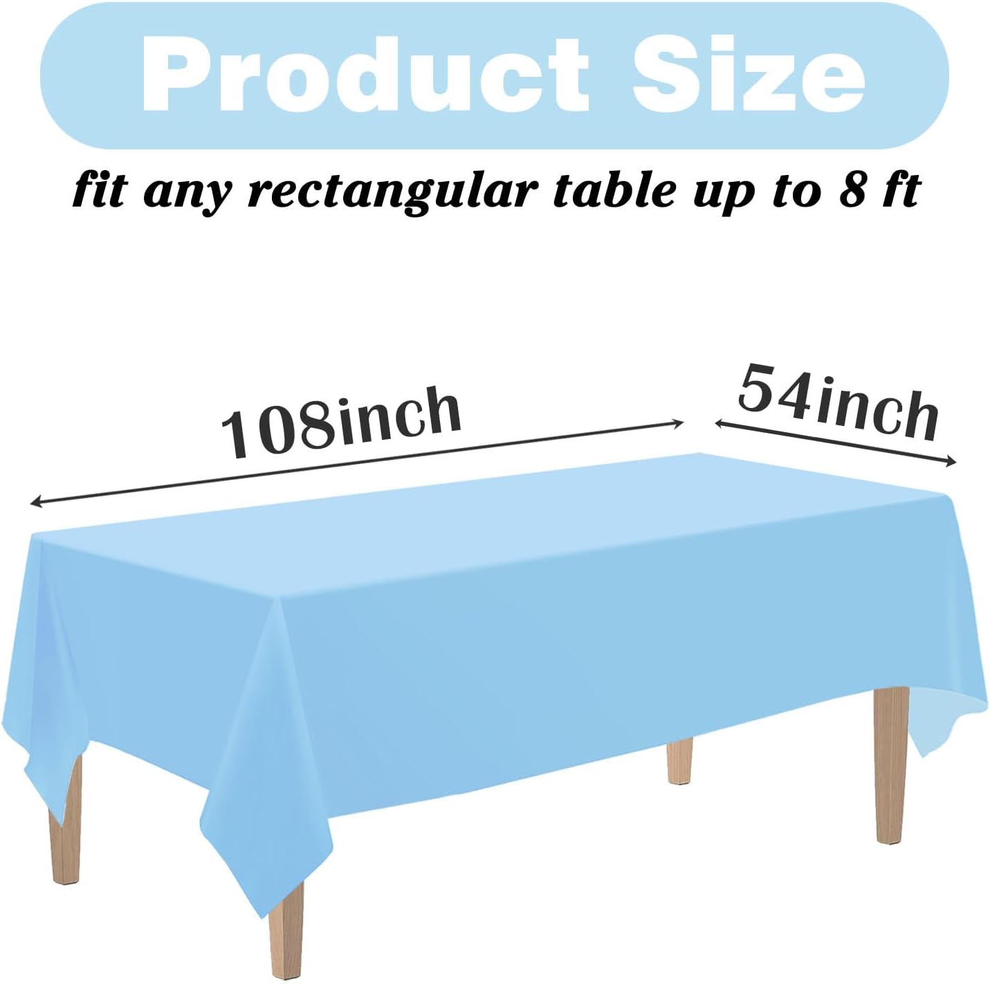 Kopokita 2PCS Black Plastic Tablecloths 54 x 108 Inch, Disposable Table Cloths Rectangle Party Table Covers