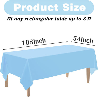 Kopokita 2PCS Black Plastic Tablecloths 54 x 108 Inch, Disposable Table Cloths Rectangle Party Table Covers