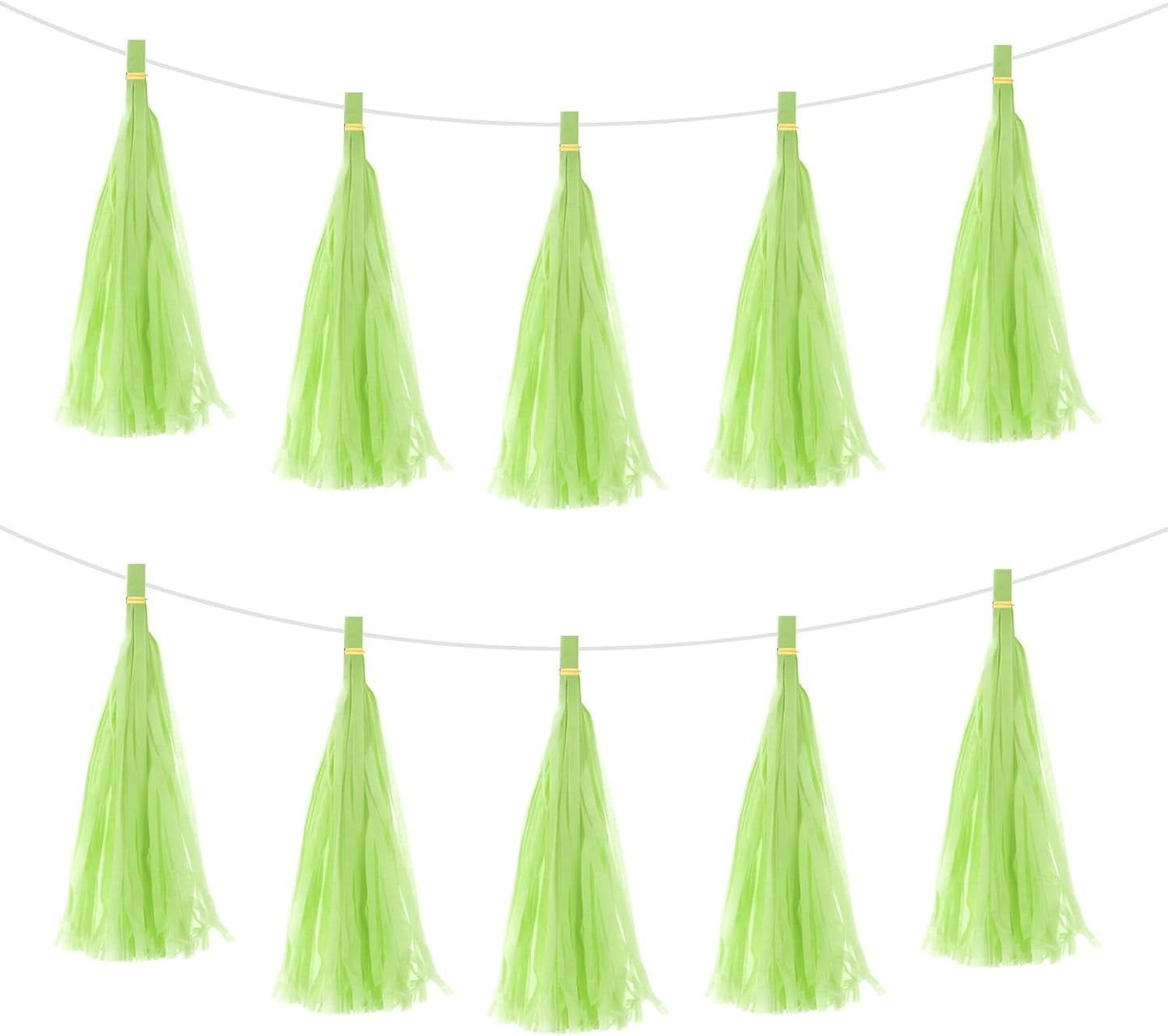 MECCANIXITY 20Pcs Light Blue Tassel Garland Banner with Rope Tissue Paper Tassels Party DIY Kits for Anniversary Wedding Birthday Party