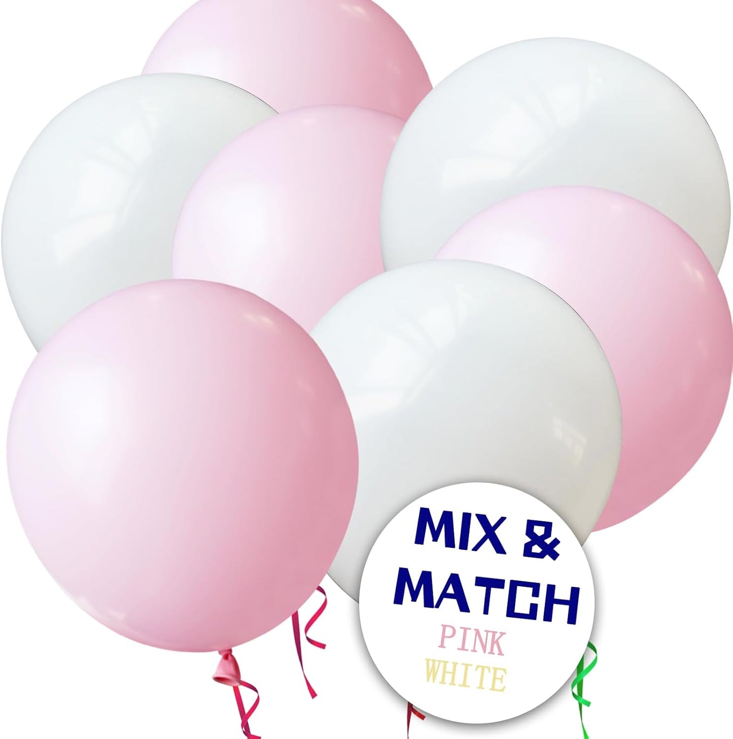 110pcs Black Balloon 12 inch, Black Latex Balloons for Birthday Party Baby Shower Wedding(with 2 Ribbons). - Colors A