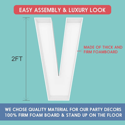 JW Passion - Premium Quality Made 3FT Tall Mosaic Balloon Frame Big Marquee Light Up Letters DIY Kit for Birthday Party Wedding Backdrop Decor Letter A Pre-Cut Foam Board