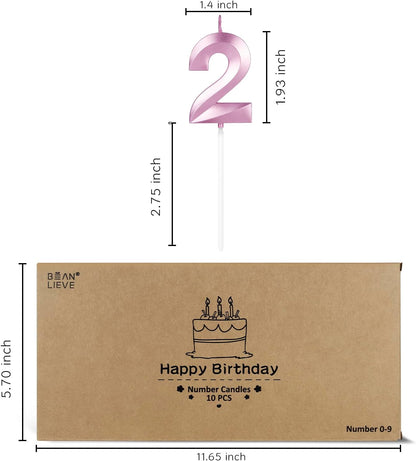 BEAN LIEVE Blue Birthday Candles - Number Cake Candles, Happy Birthday Numeric Candles Number 0 1 2 3 4 5 6 7 8 9 Used for Cake Decoration on Birthday Parties and Wedding Anniversary Celebration