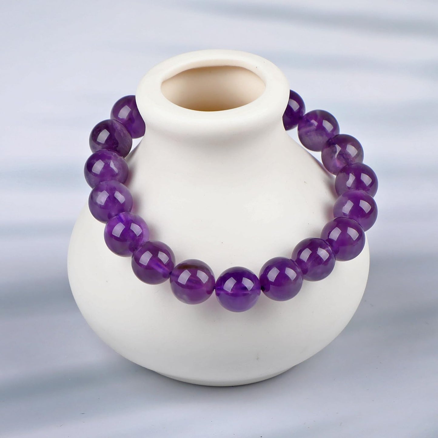 LPBeads Handmade Natural Gemstone Stretch Elastic Bracelet Healing Crystal Round Stone Beads Jewelry Gifts for Women Men