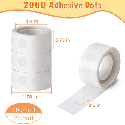 Hoewina 1000pcs Clear Glue Point Dots Glue Tape for Balloon Removable Adhesive Double Sided Dots Stickers for Craft Decoration Wedding