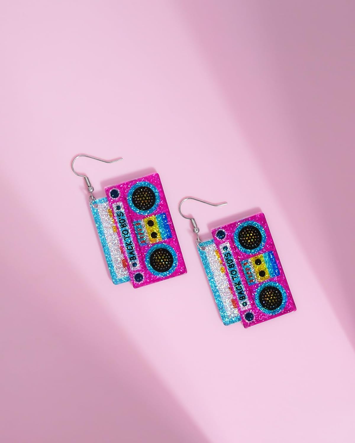 80s 90s Earrings for Women Colorful Lightning Acrylic Drop Earrings Neon Earrings Bulk for 80's 90's Outfit Glow Party Halloween 80s Accessories Jewelry