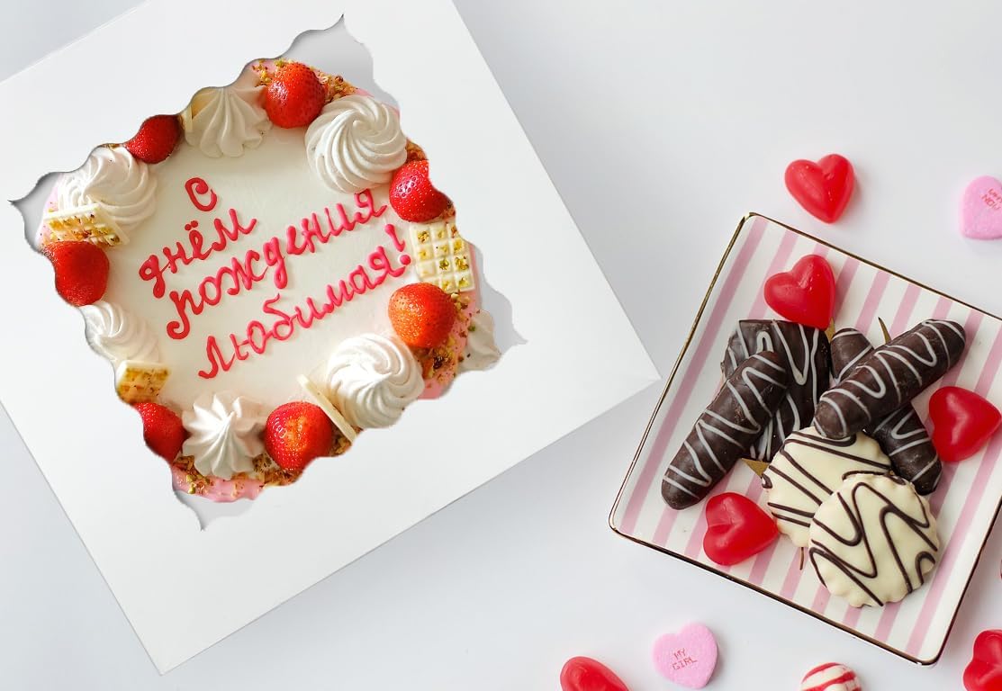 15 Pcs Cake Boxes,12x12x8 Inches White Bakery Boxes with Window,Tall Dessert Boxes,Cookie Boxes for Multi-Layer Cakes,Cake Containers for Birthday,Party,Valentine’s Day by GBF