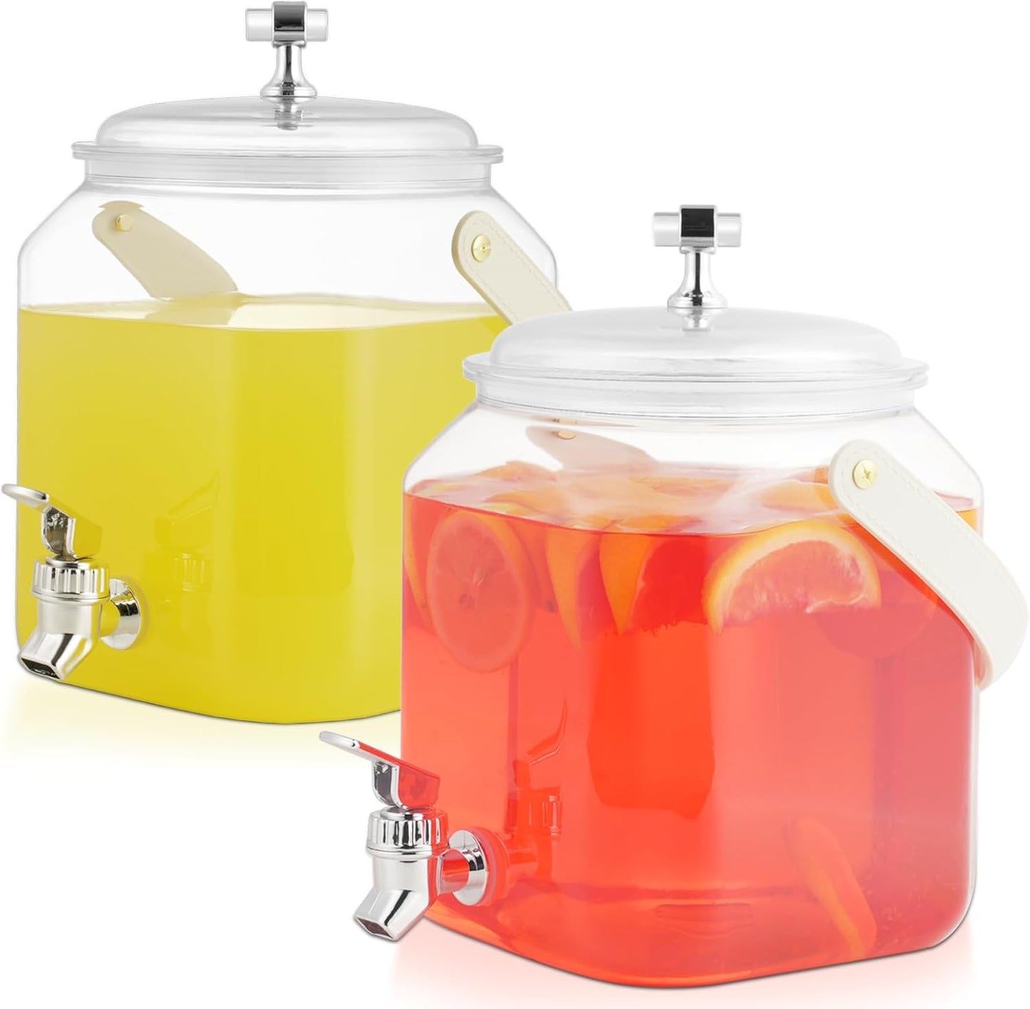 1 Gallon Beverage Dispenser - Leak proof Juice Dispenser Sealed Plastic Lemonade Dispensers with Anti-Rust Lids Drink Jug for Parties Home Kitchen Camping with Spigot（1 Packs）