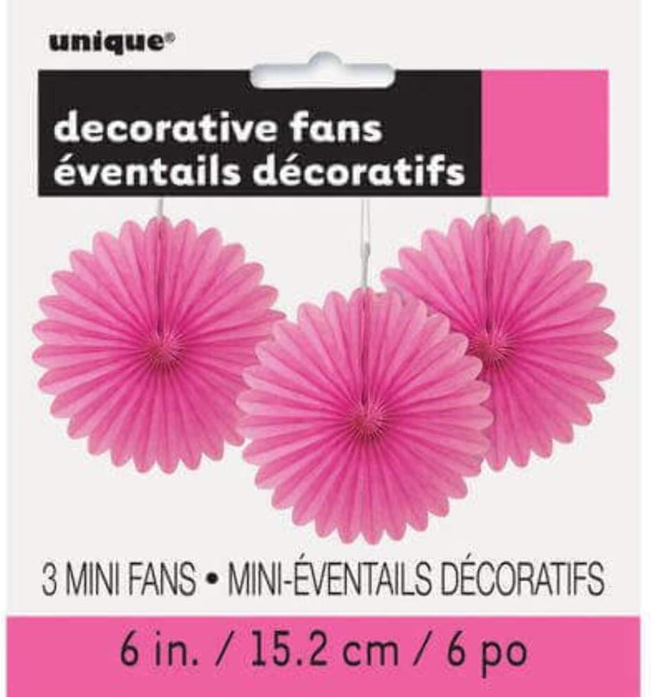 Sunflower Yellow Hanging Tissue Paper Fans - 6'', 3 Count - Perfect for Parties & Home Decor