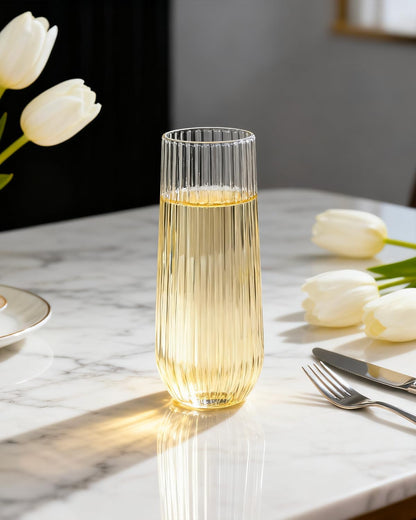 Ciaell 30 Pack Pink Plastic Ribbed Wine Glasses, 12 OZ Origami Stemless Disposable Wine Champagne Whiskey Glasses Unbreakable Clear Plastic Cocktail Glasses, Wine Cups for Party Wedding