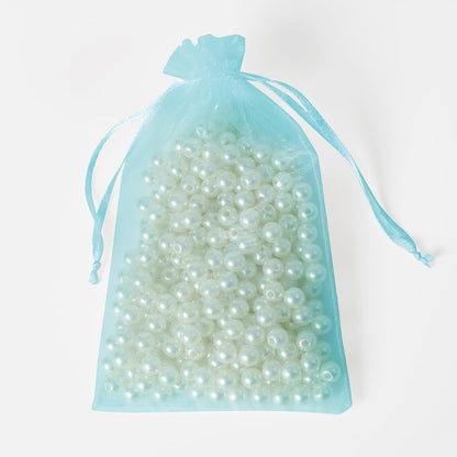 100PCS White Organza Bags, 4x6 Inch Small Mesh Bags Drawstring, Jewelry Gift Bags for Easter, Party, Festival, Bathroom Soaps, Makeup
