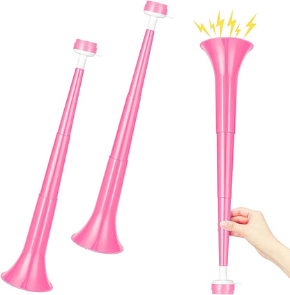 2 Pcs Stadium Horn for Adult, 21 Inch Vuvuzela Plastic Collapsible Cheering Trumpets for Sporting Events Football Carnival Party (Blue)