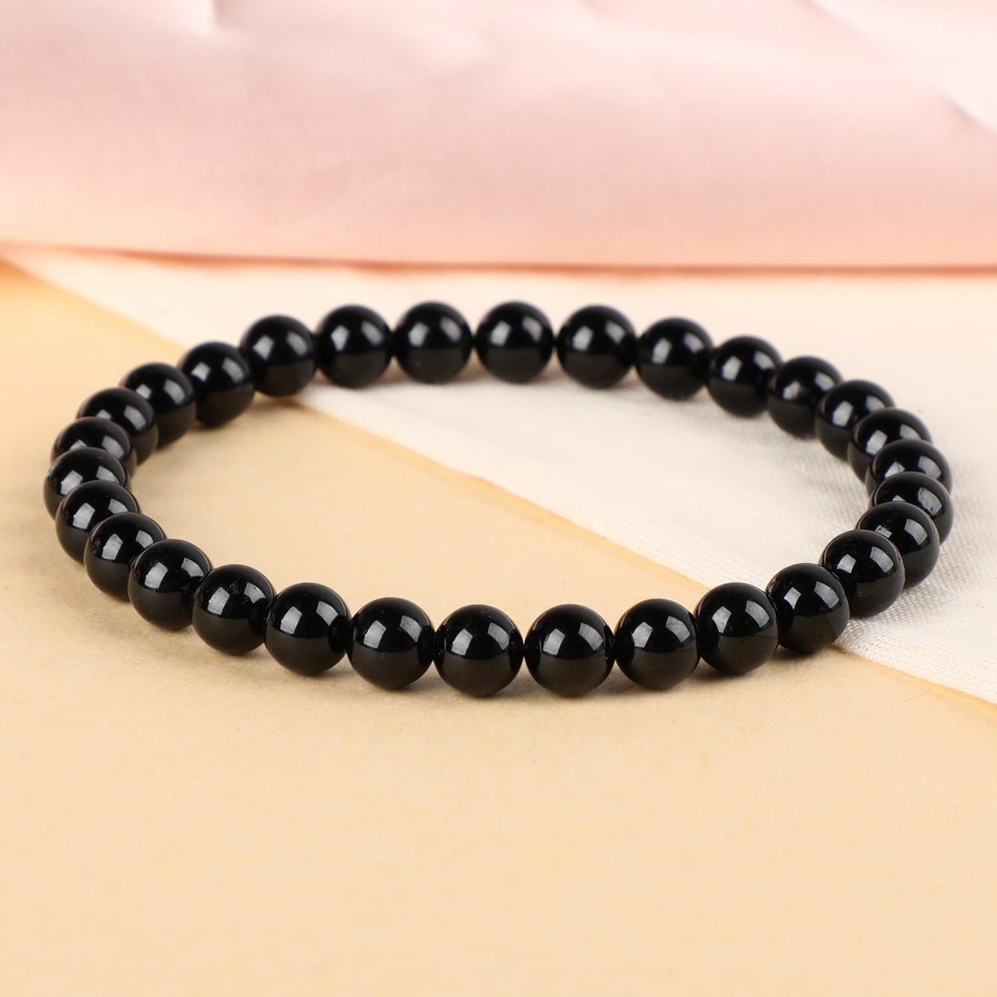 LPBeads Handmade Natural Gemstone Stretch Elastic Bracelet Healing Crystal Round Stone Beads Jewelry Gifts for Women Men