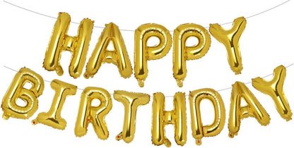 PIGETALE Happy Birthday Banner, 16 Inch Mylar Foil Letters Sign Bunting Happy Birthday Balloon Letters Balloons Reusable Ecofriendly Material for Girls Boys Kids Women Men (Hot Pink)
