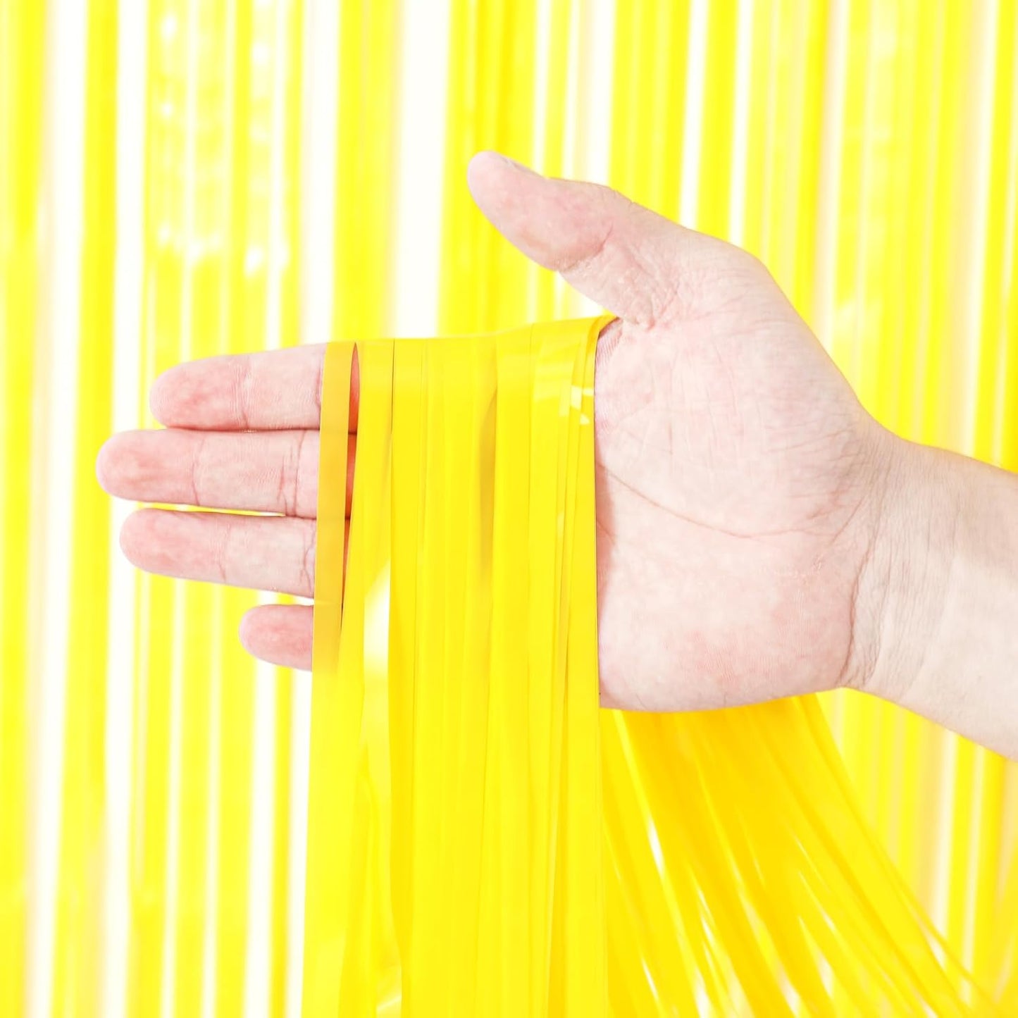 Voircoloria 3 Pack 3.3x8.2 Feet Gold Foil Fringe Backdrop Curtains, Tinsel Streamers, Fringe Backdrop for 2025 New Years Eve, Graduation, Birthday, Baby Shower, Gender Reveal, Disco Party - Colors A