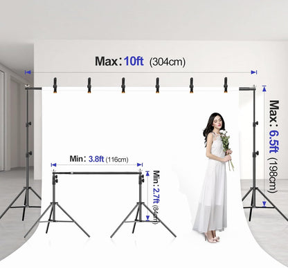 EMART 10x10FT Backdrop Stand, Photo Studio Back Drop Adjustable Stand with 6 Backdrop Clamps,2 Sandbags and Carry Bag,Heavy Duty Background Support System Kit for Photography,Parties,Wedding,Video