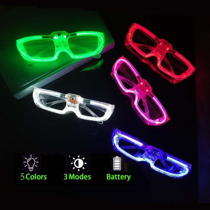 25 Packs LED Glasses Mardi Gras Party Supplies ,5 Neon Colors,3 Light Modes Light up Glow Sticks Glasses Toys Party Favors for kids Adults Fit world cup 2026 4th of July New Year Eve Graduations
