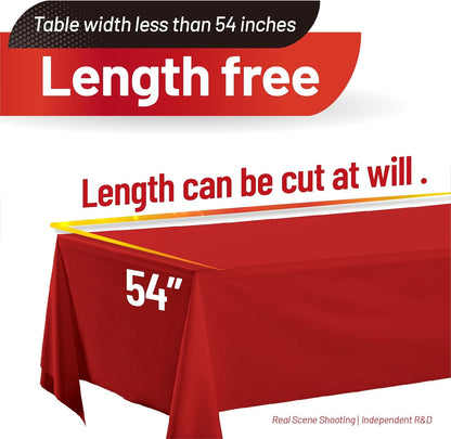 Plastic Table Cloth, 310 Ft X 54 in Disposable Tablecloth White Plastic Tablecloth with Any Cut Sliding Cutters Premium Table Cover Roll for Picnics, Parties, Birthdays, Weddings