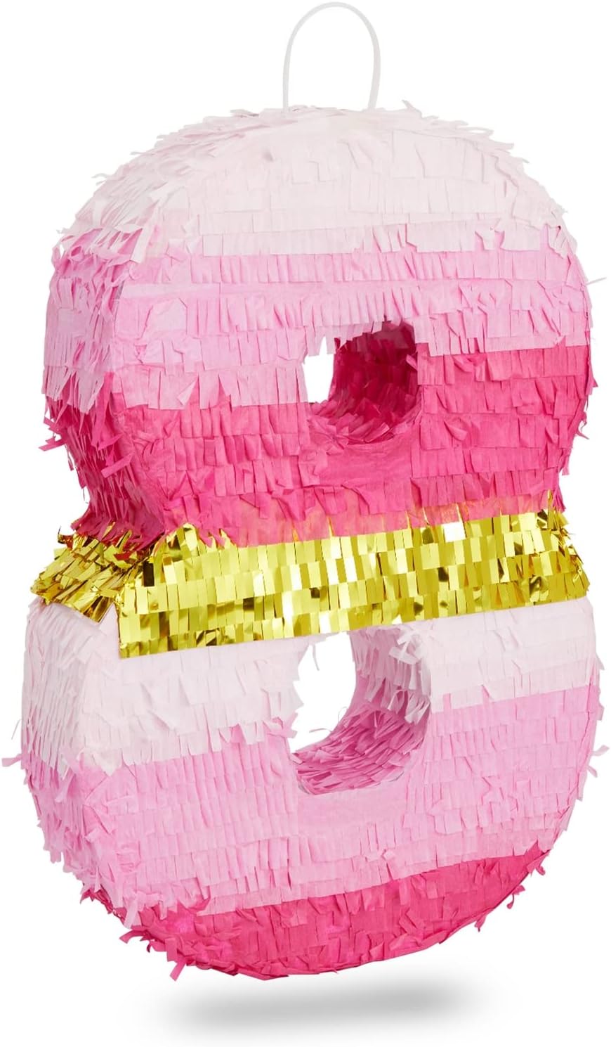 Number 5 Pinata, Pink and Gold Foil for Girls 5th Birthday Party Decorations (Small, 16.5 x 11.6 x 3 In)