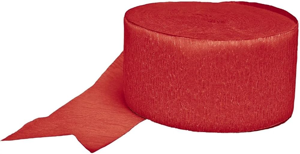 Amscan Premium Apple Red Crepe Paper Streamer - 81ft, 1 Piece - Perfect for Birthdays, Weddings, and Events