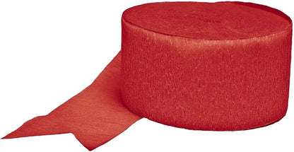 Amscan Premium Apple Red Crepe Paper Streamer - 81ft, 1 Piece - Perfect for Birthdays, Weddings, and Events
