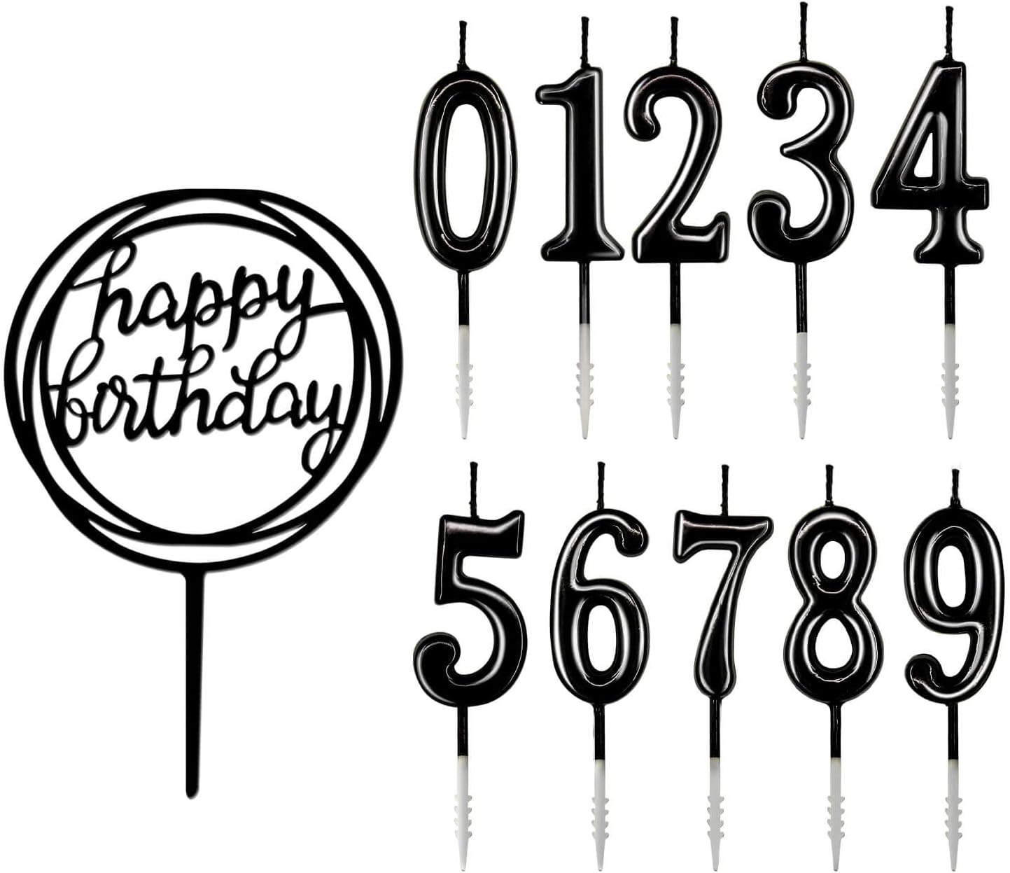 10-Piece Number Birthday Candles - Glitter Cake Toppers for Birthday & Wedding Parties