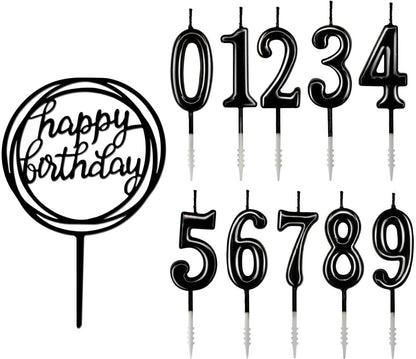 10-Piece Number Birthday Candles - Glitter Cake Toppers for Birthday & Wedding Parties