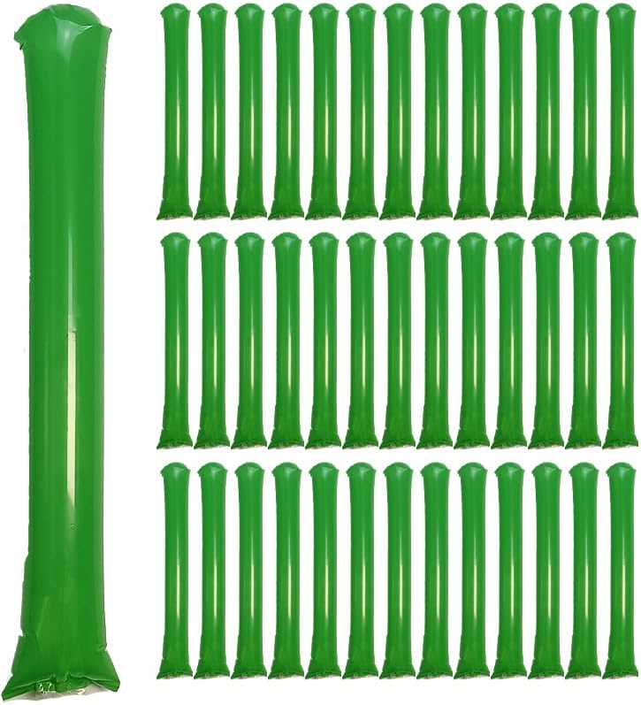 40pcs Round headTeam Spirit Boom Sticks Thunder Sticks Cheering Sticks Team Spirit Plastic Cheerleading Spirit Stick Clapper Inflatable Noise Maker Sports Supply (Glitter color)