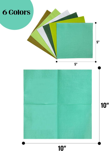 24 colors Cocktail Napkins 5 * 5inch disposable Beverage Napkin paper for Cocktail, Wedding, Dinner，Brithday Party Dessert Wine Paper Napkins（ 120 Count）