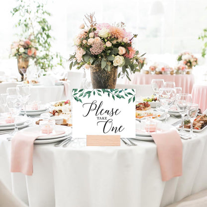 Andaz Press Wedding Party Signs, Natural Greenery Green Leaves, 8.5x11-inch, Bridal Shower Scavenger Hunt, 1-Pack - Colors D