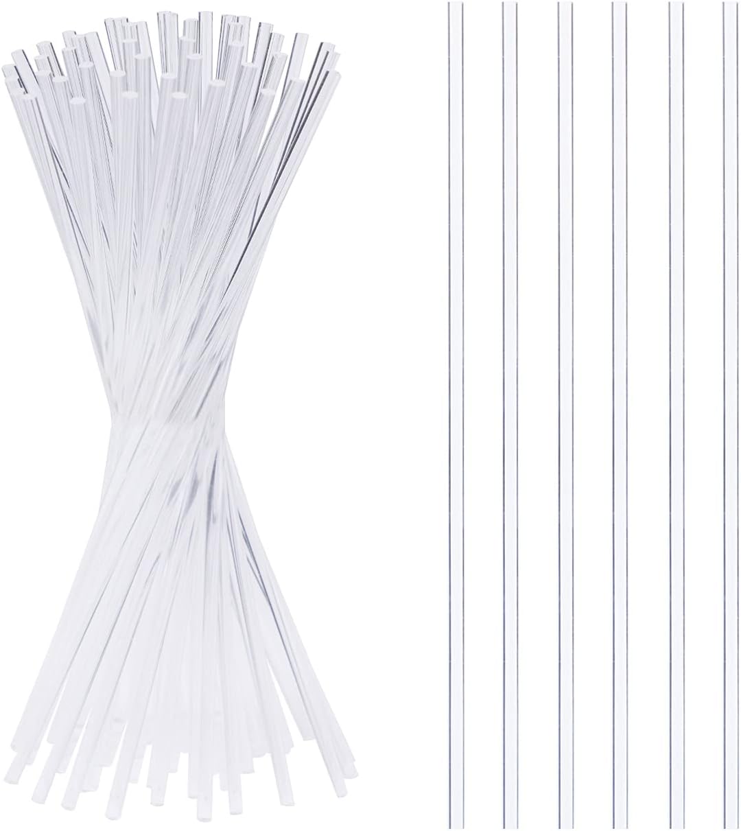 50 Pieces Acrylic Lollipop Sticks, Clear Cake Pops for Candy Dessert Chocolate Handmade DIY, 4 Inch(3mm Diameter)