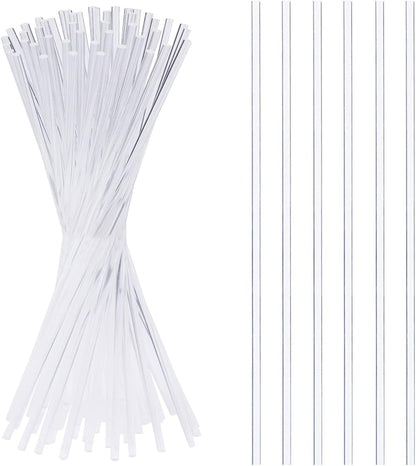 50 Pieces Acrylic Lollipop Sticks, Clear Cake Pops for Candy Dessert Chocolate Handmade DIY, 4 Inch(3mm Diameter)