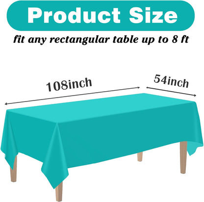 Kopokita 2PCS Black Plastic Tablecloths 54 x 108 Inch, Disposable Table Cloths Rectangle Party Table Covers