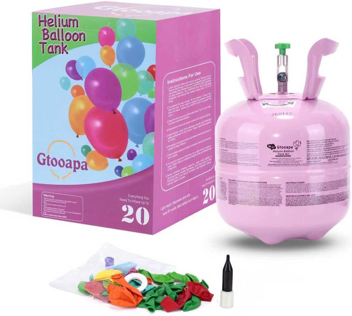 Helium Tank for Balloons 4.5L - Up to 20+ Latex Balloons, Complete Balloon Kit with Ribbons, Portable Helium Tank for Home Use, Parties, Birthdays, Weddings & Events (1-Pack)