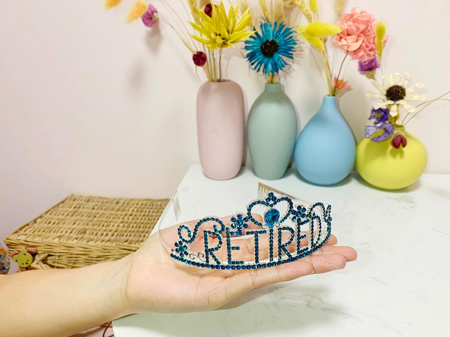 JETKONG Retirement Party Decorations Retired Tiara/Crown, Retired Sash for Women Retirement Gifts, Retirement Party Supplies, Gifts, Favors (Rose Gold)