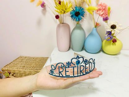 JETKONG Retirement Party Decorations Retired Tiara/Crown, Retired Sash for Women Retirement Gifts, Retirement Party Supplies, Gifts, Favors (Rose Gold)