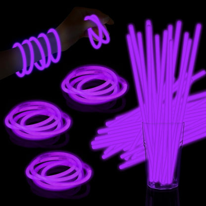 60 Pack 8” White Glow Sticks Bulk with 60 Connectors Neon Glow In The Dark Party favors Supplies for Holiday Birthday Party Decoration (White)