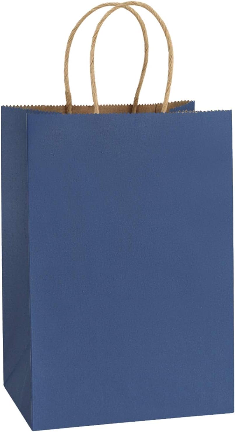 BagDream Kraft Paper Bags 25Pcs 5.25x3x8 Inches Small Paper Gift Bags with Handles Bulk for Party Favor, Retail, Merchandise, Black Gift Sacks