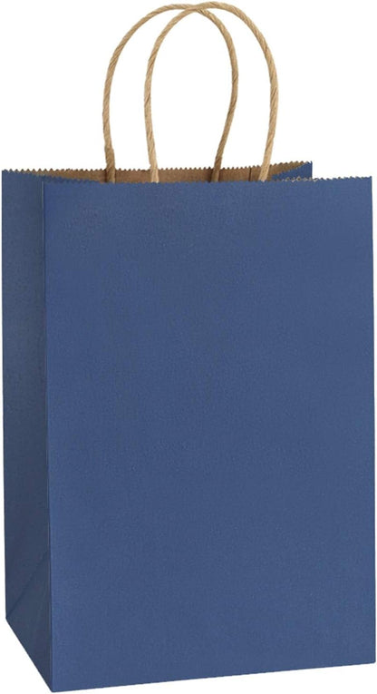 BagDream Kraft Paper Bags 25Pcs 5.25x3x8 Inches Small Paper Gift Bags with Handles Bulk for Party Favor, Retail, Merchandise, Black Gift Sacks