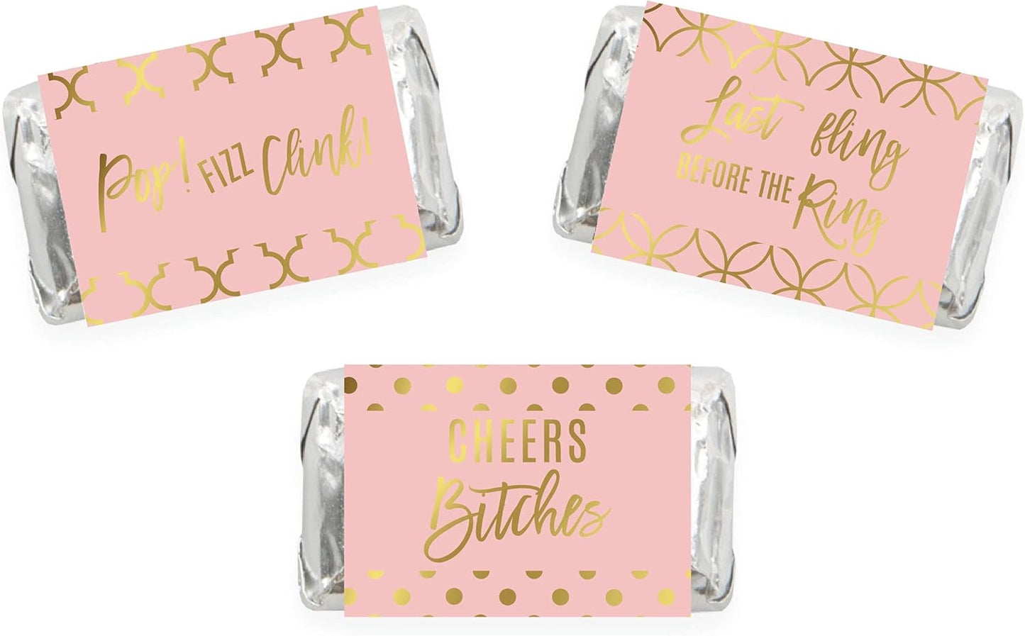 Andaz Press Blush Pink and Metallic Gold Confetti Polka Dots Bachelorette Party Bridal Shower Collection, Scavenger Hunt Game Cards, 20-Pack