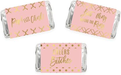 Andaz Press Blush Pink and Metallic Gold Confetti Polka Dots Bachelorette Party Bridal Shower Collection, Scavenger Hunt Game Cards, 20-Pack