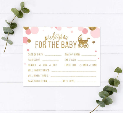 Andaz Press Blush Pink Gold Glitter Girl Baby Shower, Printable Table Tent Place Cards, 20-Pack, Seat Placement Cards Blank Place Cards For Table Settings Name Cards for Wedding, Graduation Food Cards - Colors A