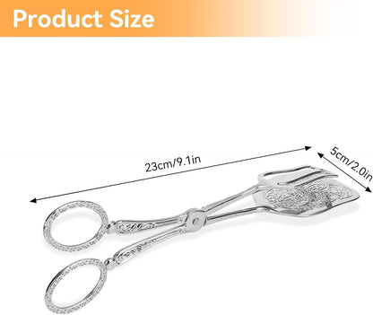 Gold Serving Tongs, Zinc Alloy Bread Clip Salad Pastry Food Tongs Lightweight Cake Astry Tong Kitchen Serving Clip for Serving Food Bread Cake, 23cm/9.1inx5cm/2.0in (1PCS, Gold)